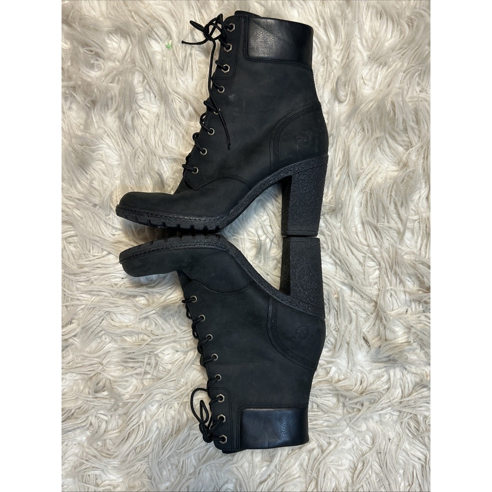 Timberland Boots Glancy Earthkeepers Heel‎ Grunge Punk Goth Minimalist Black 8 - Picture 7 of 13
